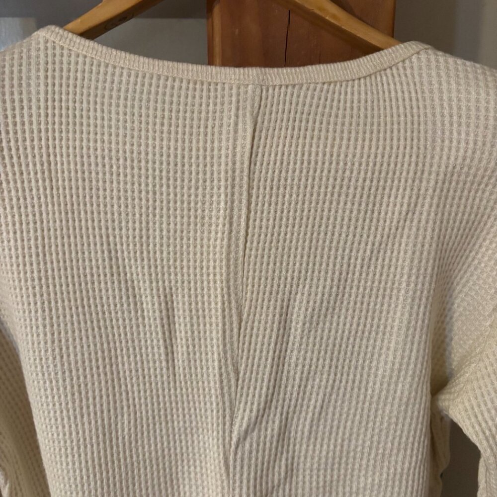 Urban Outfitters: Lounge Around Waffle Knit Fairisle Romper -XL - Cream - Picture 12 of 13